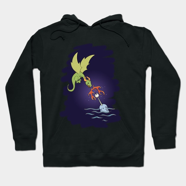 Dragon Narwhal Marshmallow Roast Hoodie by cottoncanvas